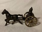 Antique Cast Iron Toy Gnome on Horse Sulky X-89
