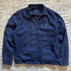 Polo Ralph Lauren Jacket Mens Large Blue Golf Lined Windbreaker Full Zip
