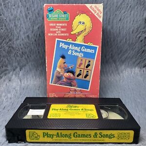 Sesame Street Home Video Play Along Games And Songs VHS Tape 1986 Cartoon Film