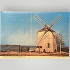 Vtg Postcard Sag Harbor Windmill Long Island New York USA Scallop Deckle Edge