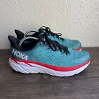 Hoka One One Clifton 8 Blue Teal Athletic Running Shoes Mens Size 11 D US