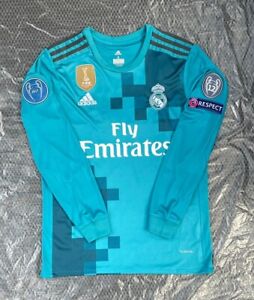 Real Madrid 2017/18 Ronaldo #7 Blue Long Sleeve Soccer Jersey Size XL