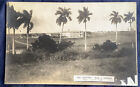 vintage real photo Postcard country club of Havana Cuba from 15th Tee RPPC