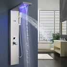 Stainless Steel Shower Panel Tower System LED Rain&Waterfall Massage Jet Sprayer