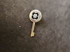 Vintage Key Lock Flower Symbol Lapel Hat Pin Gold Tone Metal Collectible. Pins