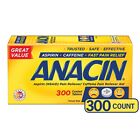 Anacin Fast Pain Relief Reducer Reliever, Aspirin + Caffeine, 300 Coated Tablets