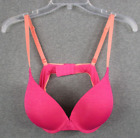 Victoria's Secret Bra 36C Women's Hot Neon Pink Uplift Semi-Demi Padded