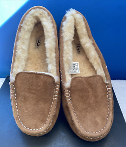 UGG Ansley Chestnut Suede Fur Slippers Women's Size 7 NEW No Tags/No Box