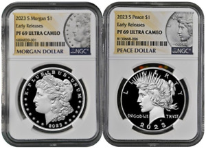 2023 - S Morgan & Peace Silver Dollar $1 Set NGC PF69 Early Releases Ultra Cameo