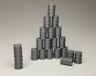 (20) - 55 Gallon Drum Barrels (Gray) HO Scale Lot Walthers Herpa Promotex Wiking