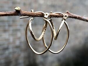 Vintage 14k Solid Gold Fancy Double Hoop Swirl Earrings