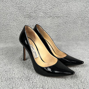Jimmy Choo Womens Shoes Pumps High Heels Black Size 37 (~7) Patent Leather