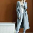 Womens Autumn Cashmere Cardigan Long Sweater with Pockets Loose S-xxl Coat