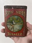 VINTAGE ADVERTISING EMPTY FOREST AND STREAM VERTICAL POCKET TOBACCO TIN  D-148