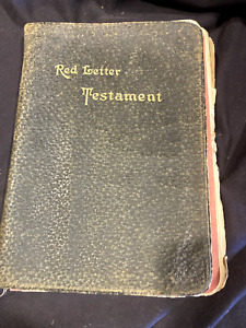 Antique Red Letter New Testament Bible Art Edition 1905 Leather KJV