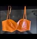 Manning Cartel Orange Leather Bustier Crop Top 6