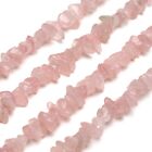 Natural Rose Quartz Chip Beads 32” Strand 5~8mm Gemstone Jewelry Making Bulk