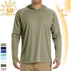 UPF50+ Men's Long Sleeve Fishing Shirts UV Protection Hoodie Casual Sport Shirts