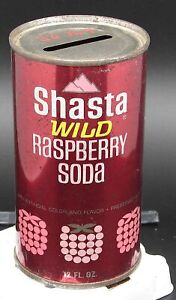 Shasta Wild Raspberry; Shasta Beverages; Hayward, CA; steel pop can coin bank