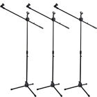Glarry 3 Pack Microphone Boom Stand Holder Mic Clip Stage Studio Tripod