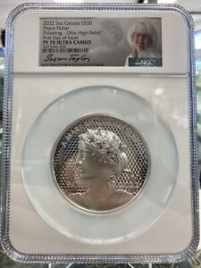 2022 5oz Canada S$50 Peace Dollar Pulsating Ultra High Relief NGC PF70 Ultra Cam