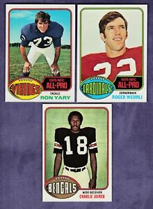 New Listing(3) 1976 Topps Football Card Lot Ron Yary 30  Roger Wehrli 90  Charlie Joiner 89