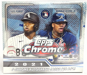 2021 Topps Chrome Baseball Factory Sealed Hobby JUMBO Pack Box