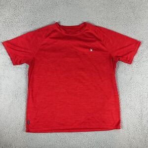 Spyder T-Shirt Mens XL Red Pullover Crew Neck 100% Polyester Raglan Short Sleeve