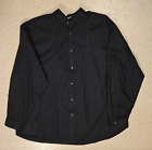 Wah Maker Frontier Wear Cowboy Shirt Banded Collar XXL Woven Knit Black