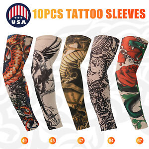 1-10PCS Tattoo Sleeve Designs Men Women Fake Temporary Tattoo Arm Warmer Sleeve