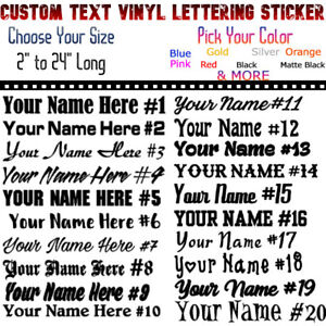 Custom Text Vinyl Lettering Sticker Decal Personalized -ANY TEXT - ANY NAME