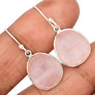 Natural Faceted Rose Quartz - Madagascar 925 Silver Earrings DS2A CE30658