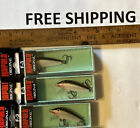 LOT OF 3 RAPALA F-3 STICKBAITS SILVER COLORS NIP FISHING LURES TACKLE BOX FIND