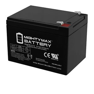 Mighty Max ML12-12F2 - 12 Volt 12 AH, F2 Terminal, Rechargeable SLA AGM Battery