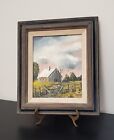 New ListingVintage Rural Landscape With Barn Oil Painting On Canvas SIGNED Licoram 12×14