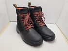 Doc Martens Combs II Dual Leather Lined Boots Women's Size 7 Black/Coral
