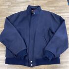 Vintage LL Bean Pure Wool Jacket Mens Large Navy Coat Flannel Lined Made In USA