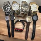 Mixed Lot Of 10 Vintage Men's Watches Quartz and Mechanical in Good Condition