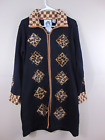 New Storybook Knits Animal Argyle Full Zip Sweater Top Long Length Size Small S