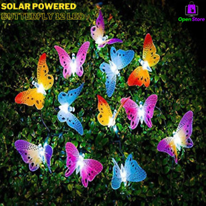 LED Butterfly Solar String Lights Patio Party Garden Wedding Waterproof Outdoor
