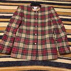 Vintage Talbots Blazer Jacket Plaid Holiday Wool Sz 4 Academia Twee Preppy Red