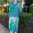 Women Anne Crimmins Umi Collection Blue Green Striped Skirt Set 3 Pieces Size 2