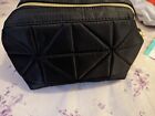 Conair Small Makeup Bag Cosmetic Bag Black Geometric Quilted Frame Clutch