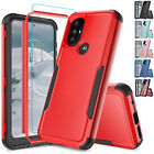 For Moto G Pure 2021/G Power 2022 Case Heavy Duty Rugged Cover +Tempered Glass