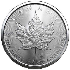 2023 $5 Silver Canadian Maple Leaf 1 oz BU- A lot In Stock++++