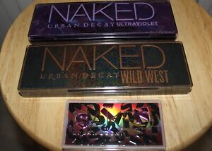 Lot 3 Urban Decay Naked ULTRAVIOLET, WILD WEST, SIN EyeShadow Palettes Brush NEW
