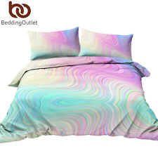 3Pcs Rainbow Teen Girls Bedding Comforter Duvet Cover Set Twin Full/Queen Size