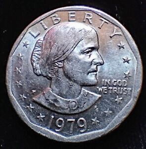 New Listing1979 Susan B. Anthony P - FG One Dollar U.S. Error Coin Reverse View 4 Picture