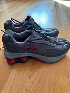2001 Nike Shox R4 Zipper Shoes Gray Red Size US 5.5 UK 5 Vtg