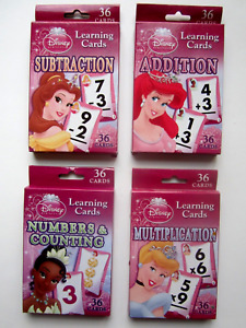 4-Pk Disney Princess Learning Flash Cards Addition Subtraction Numbers Multiply